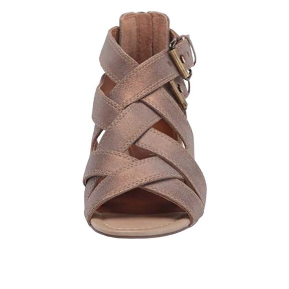 Donald Pliner Valencia Buckle Detail Woven Cage Wedge Sandal Kidskin Leather New - Picture 2 of 16